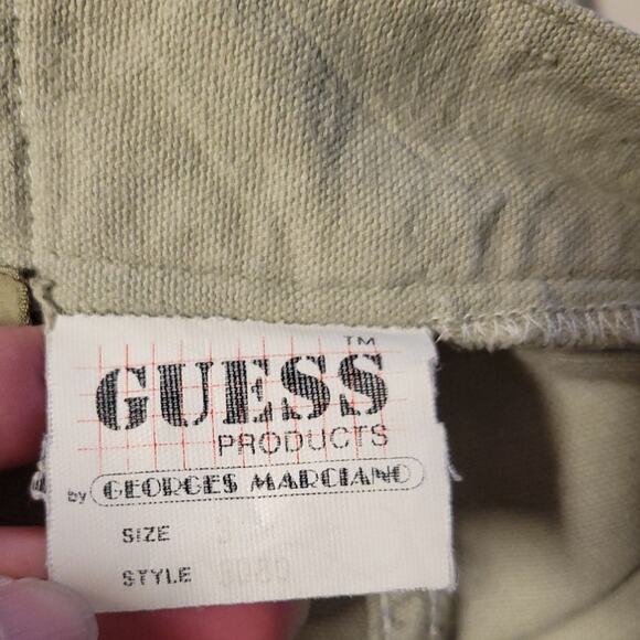 Vtg 80s Iconic Guess Pants Georges Marciano Light Sage Cargo Harem Tapered Sz 3 - Picture 4 of 14
